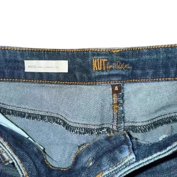 Kut from the Kloth Reese ankle straight jeans, Size 4, distressed trendy - Picture 3 of 7